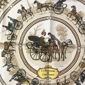 Hermès silk scarf with original box . 1984